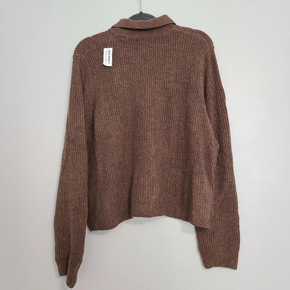 Old Navy SoSoft Minimal Collard Button Up Cardigan Sweater Brown Heather XL